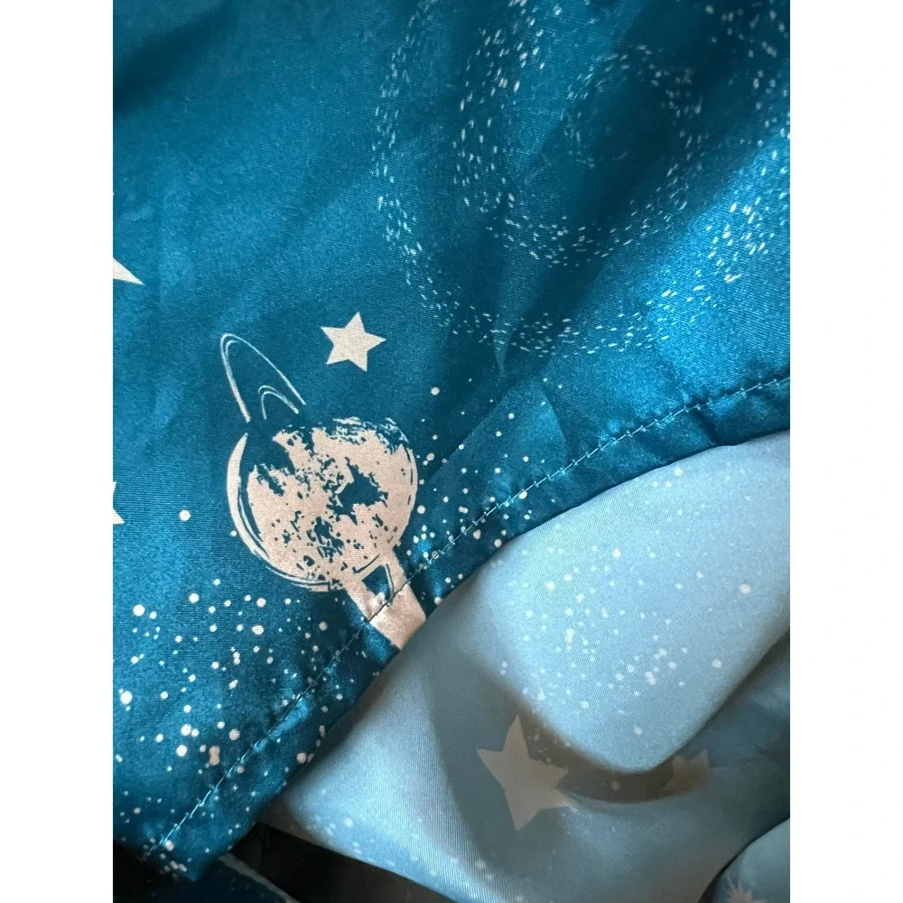 Celestial Sun Moon Star Teal Satin Pillowcase (2) Whimsigoth Standard 20x30